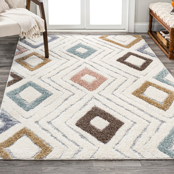 Amira Diamond Tribal High-low Area Rug